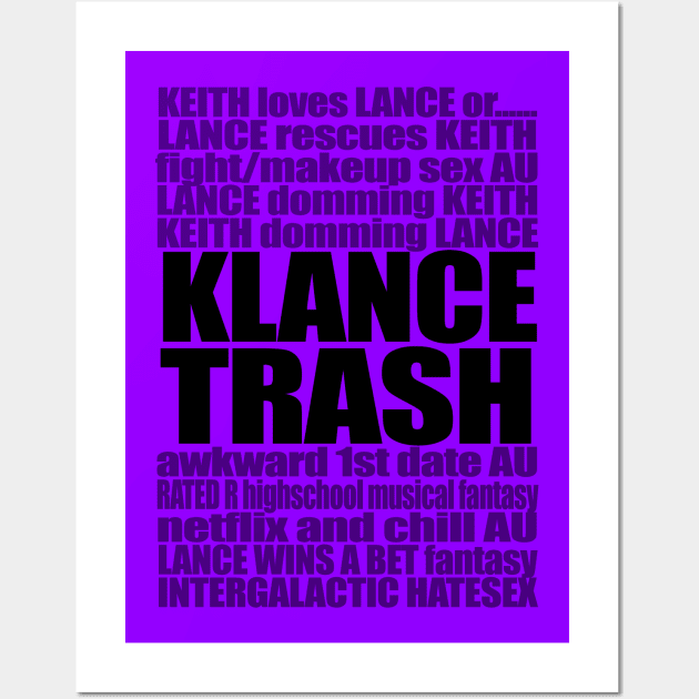 KLANCE TRASH (Black Version) Wall Art by stateements